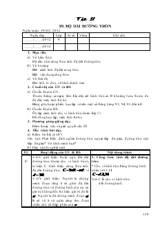 Giáo án môn Hình học lớp 9 - Tiết 51 đến tiết 54