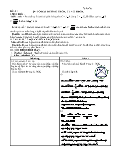 Giáo án môn Hình học lớp 9 - Tiết 51: Độ dài đường tròn, cung tròn