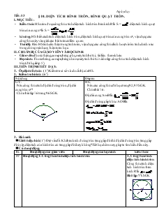 Giáo án môn Hình học lớp 9 - Tiết 53: Diện tích hình tròn, hình quạt tròn