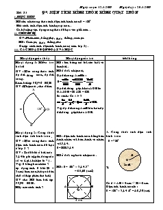 Giáo án môn Hình học lớp 9 - Tiết 53: Diện tích hình tròn, hình quạt tròn