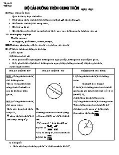Giáo án môn Hình học lớp 9 - Tiết 54: Độ dài đường tròn cung tròn