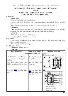 Giáo án môn Hình học lớp 9 - Tiết 58 đến tiết 70