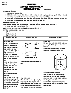 Giáo án môn Hình học lớp 9 - Tiết 61: Hình trụ, diện tích xung quanh và thể tích hình trụ