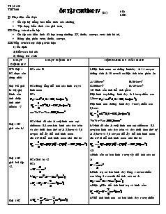 Giáo án môn Hình học lớp 9 - Tiết 66: Ôn tập chương IV