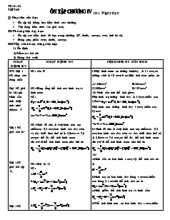 Giáo án môn Hình học lớp 9 - Tiết 72: Ôn tập chương IV