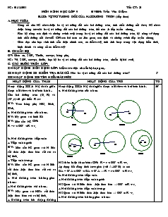 Giáo án môn Hình học lớp 9 - Trần Văn Diễm - Tiết 31: Vị trí tương đối của hai đường tròn (tiếp theo)