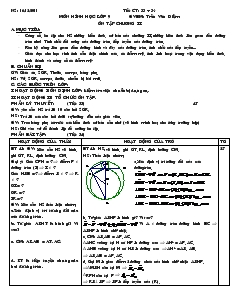 Giáo án môn Hình học lớp 9 - Trần Văn Diễm - Tiết 33, 34: Ôn tập chương II