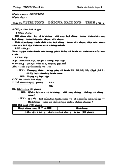 Giáo án môn Hình học lớp 9 - Trường THCS Vân Đồn