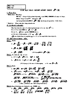 Giáo án phụ đạo Toán 9 (cả năm)