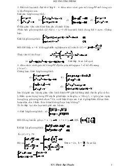 Giáo án Toán 9 - Hệ phương trình