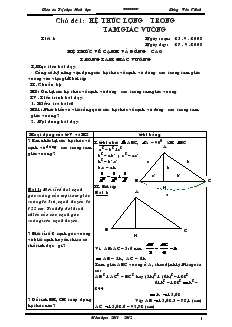 Giáo án Tự chọn Hình học - Dương Văn Chinh