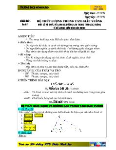 Giáo án tự chọn môn Hình học 9 - Trường THCS Hồng Hưng - Năm học 2011 - 2012