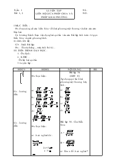 Giáo án Tự chọn toán 9 từ tuần 1 đến tuần 8