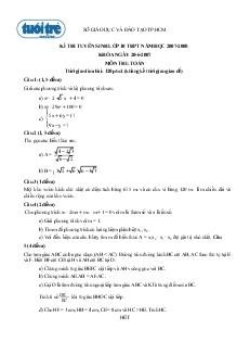 Kì thi tuyển sinh lớp 10 THPT năm học 2007-2008 khóa ngày 20 - 6 - 2007 môn thi: Toán