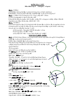 Kiểm tra 1 tiết môn Hình học 9 thời gian: 45 phút