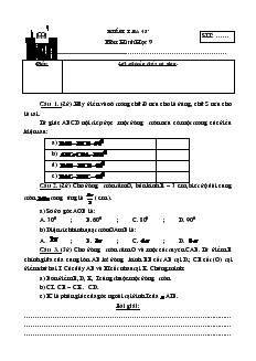 Kiểm tra 45 môn: Hình học 9