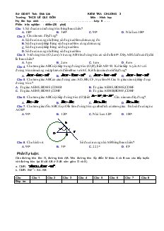 Kiểm tra chương 3 môn: Hình học lớp 9 - Trường THCS Lê Quí Đôn