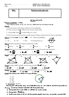 Kiểm tra chương III môn Toán 9 (hình học)