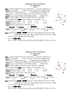 Kiểm tra viết chương III môn: Hình học 9