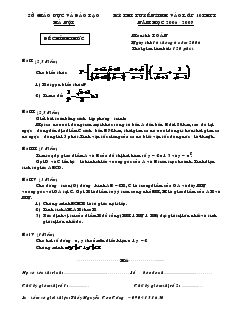 Kỳ thi tuyển sinh vào lớp 10 THPT năm học 2006 - 2007 môn thi: Toán