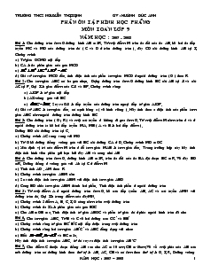 Phần ôn tập Hình học phẳng môn Toán lớp 9 năm học: 2007 - 2008