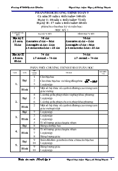 Phân phối chương trình Toán 9
