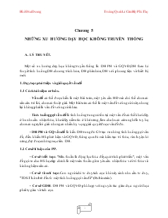 Phương pháp dạy học môn Toán học - Chương 5: Những xu hướng dạy học không truyền thống