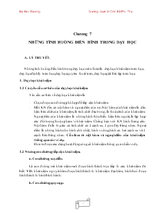 Phương pháp dạy học môn Toán học - Chương 7: Những tình huống điển hình trong dạy học