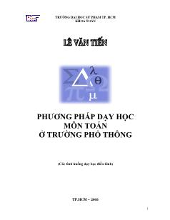 Sách Phương pháp dạy học môn toán ở trường phổ thông