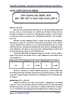 Sáng kiếm kinh nghiệm: Xây dựng các bước giải bài tập Vật lí cho học sinh lớp 9