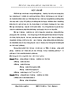 Sáng kiến kinh nghiệm Một số phương pháp giải phương trình bậc cao