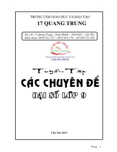 Tuyển tập các chuyên đề Đại số lớp 9