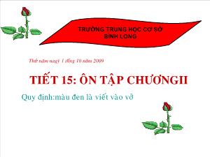 Bài giảng Hình học 9 - Tiết 15: Ôn tập chương II