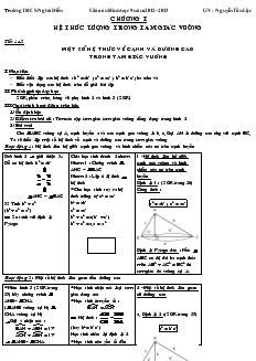 Giáo án Hình học khối 9 - Nguyễn Tấn Lộc - Trường THCS Nghĩa Điền