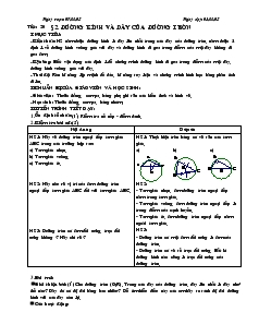 Giáo án Hình học khối 9 - Tiết: 20 - Bài 2: Đường kính và dây của đường tròn