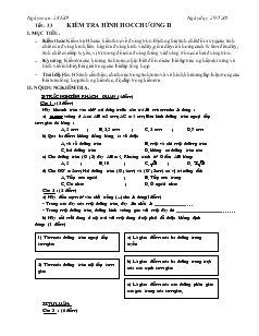 Giáo án Hình học khối 9 - Tiết 33: Kiểm tra hình hoc chương II