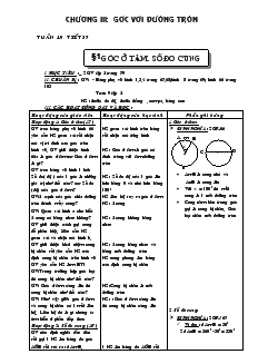 Giáo án Hình học khối 9 - Tuần 19 - Tiết 37: Góc ở tâm số đo cung