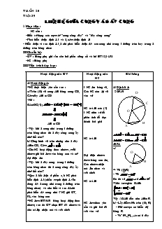 Giáo án Hình học khối 9 - Tuần 20 - Tiết 39: Liên hệ giữa cung và dây cung