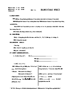 Giáo án Hình học lớp 9 - Tiết 21: Hàm số bậc nhất