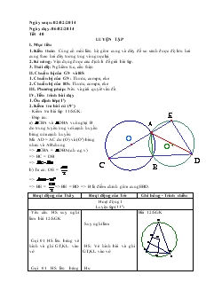 Giáo án Hình học lớp 9 - Tiết 40: Luyện tập