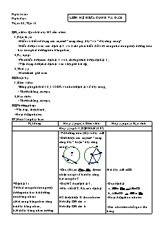 Giáo án Hình học lớp 9 - Tiết 41: Liên hệ giữa cung và dây