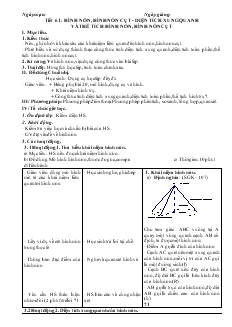 Giáo án Hình học lớp 9 - Tiết 61: Hình nón, hình nón cụt, diện tích xung quanh và thể tích hình nón, hình nón cụt