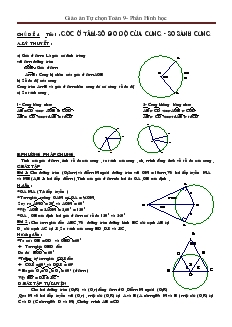 Giáo án Tự chọn Toán 9 - Phần Hình học