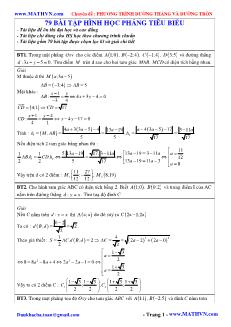 79 bài tập hình học phẳng tiêu biểu