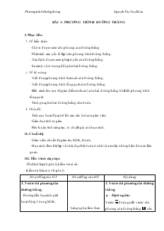 Bài giảng Bài 1: Phương trình đường thẳng (tiết 1)