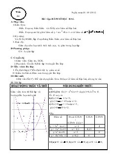 Bài giảng Bài tập: Hàm số bậc hai (tiếp)