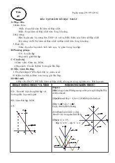 Bài giảng Bài tập: Hàm số bậc nhất (tiếp)