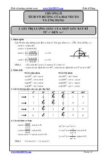 Bài giảng Giá trị lượng giác của một góc bất kì từ 0 độ đến 180 độ (tiếp)