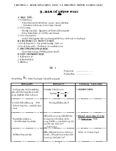 Bài giảng Hàm số lượng giác (tiết 1)