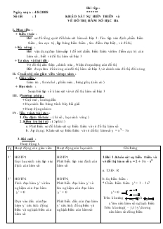 Bài giảng Khảo sát sự biến thiên và vẽ đồ thị hàm số bậc ba